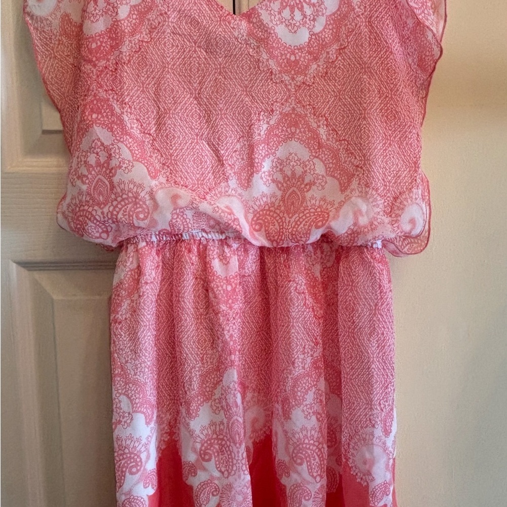 Speechless Pink Sleeveless Sundress with Flutter Sleeves